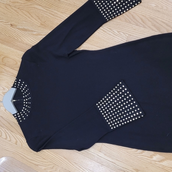 Calvin Klein Mock Neck Studded Long Sleeve Dress - Picture 3 of 3